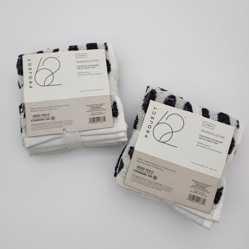 2 - Project 62 Washcloths (4 Pack each)